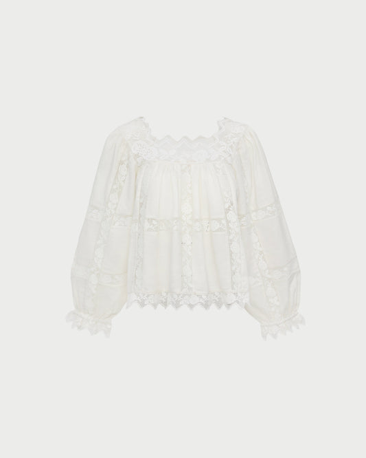 Pauline Embroidered Lace Blouse