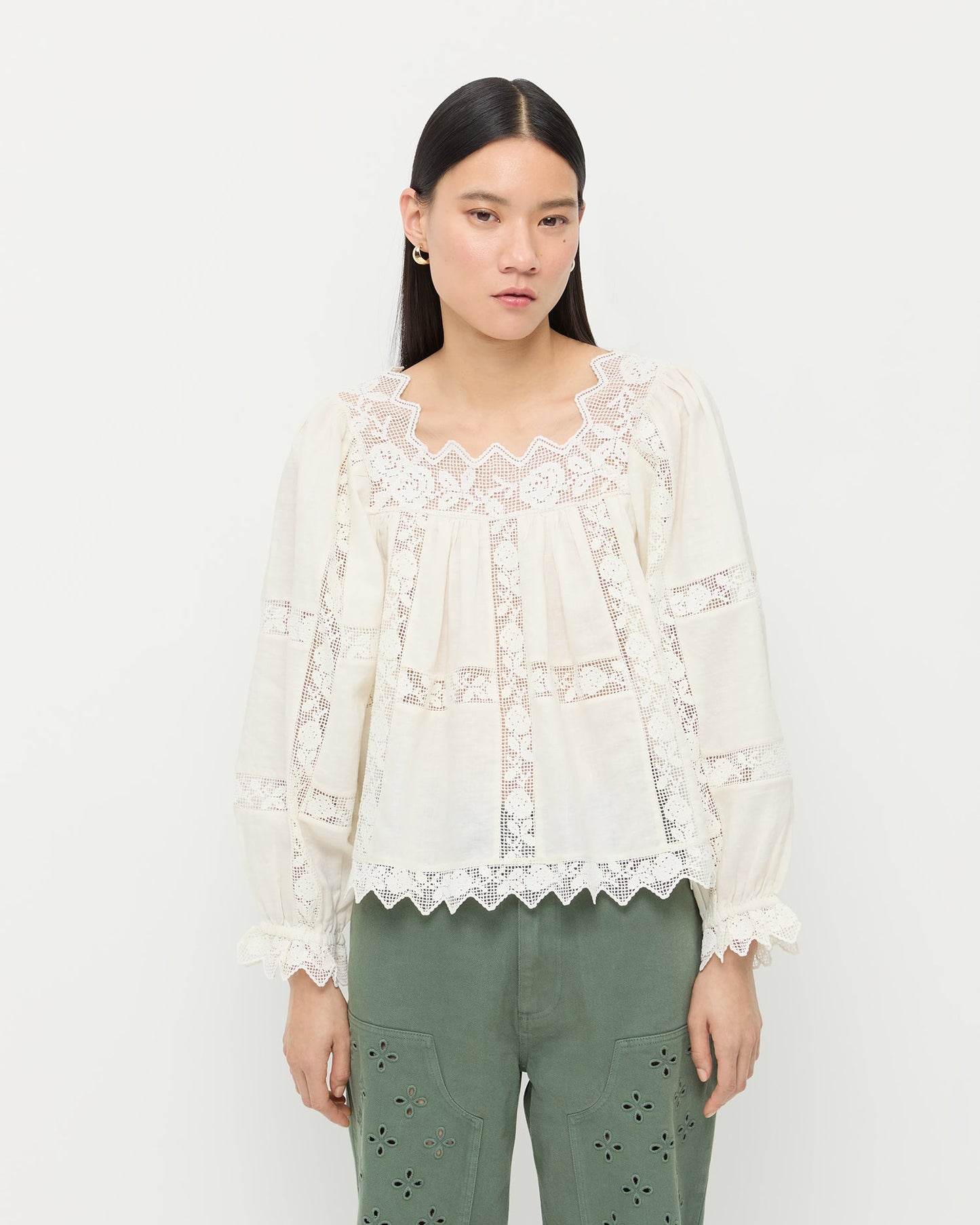 Pauline Embroidered Lace Blouse
